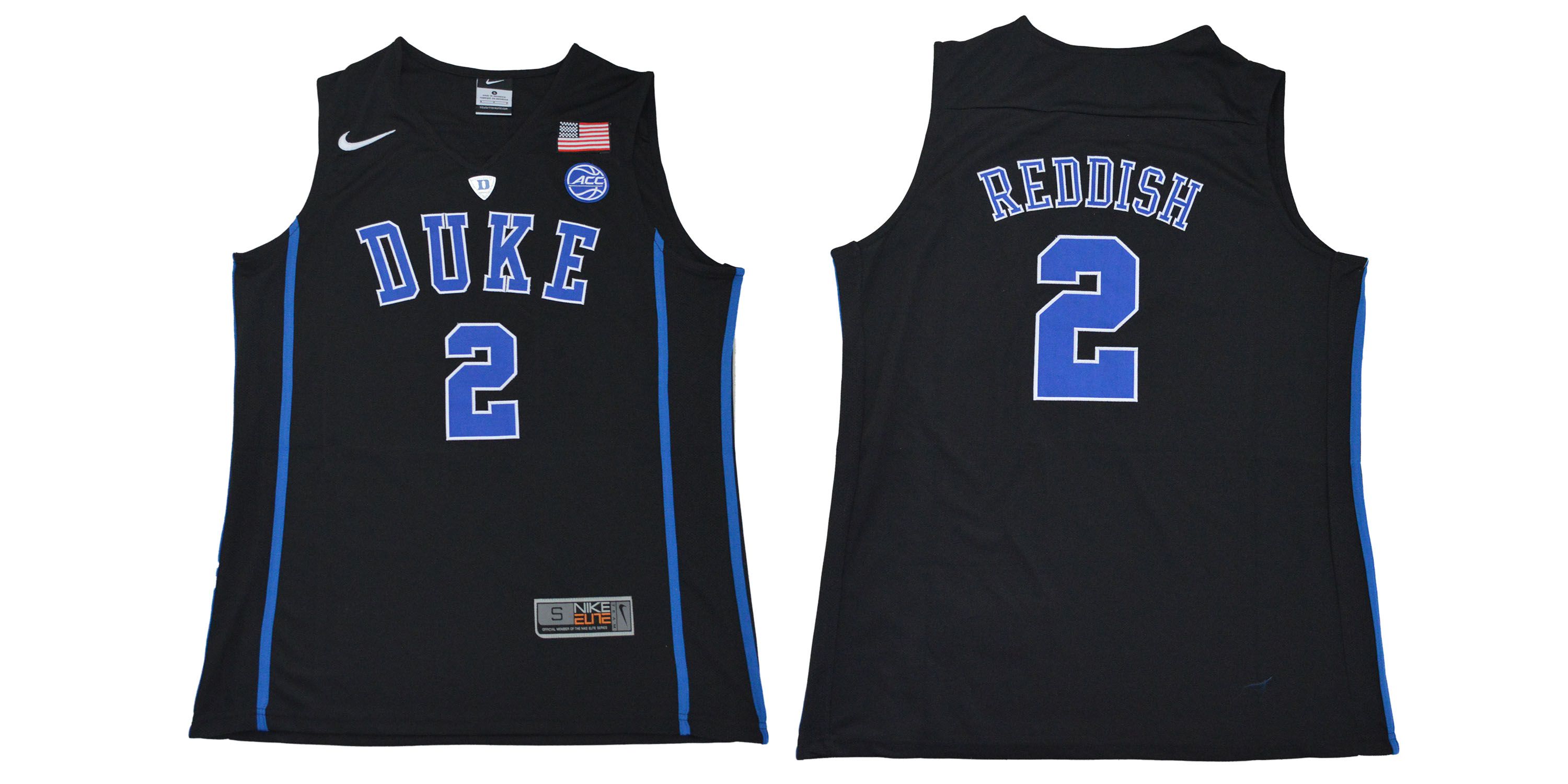 Men Duke Blue Devils #2 Reddish Black NBA NCAA Jerseys